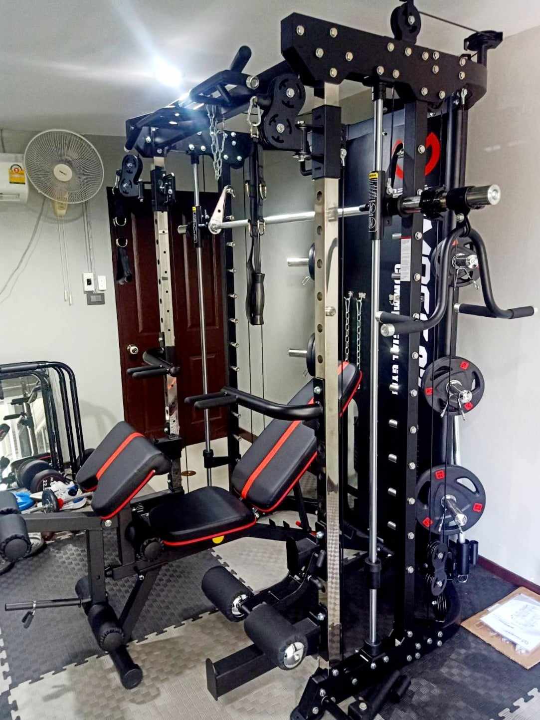 Smith Machine IMAGG 97 + ม้านั่ง819A + แผ่นน้ำหนัก50kg, สมิทแมชชีน