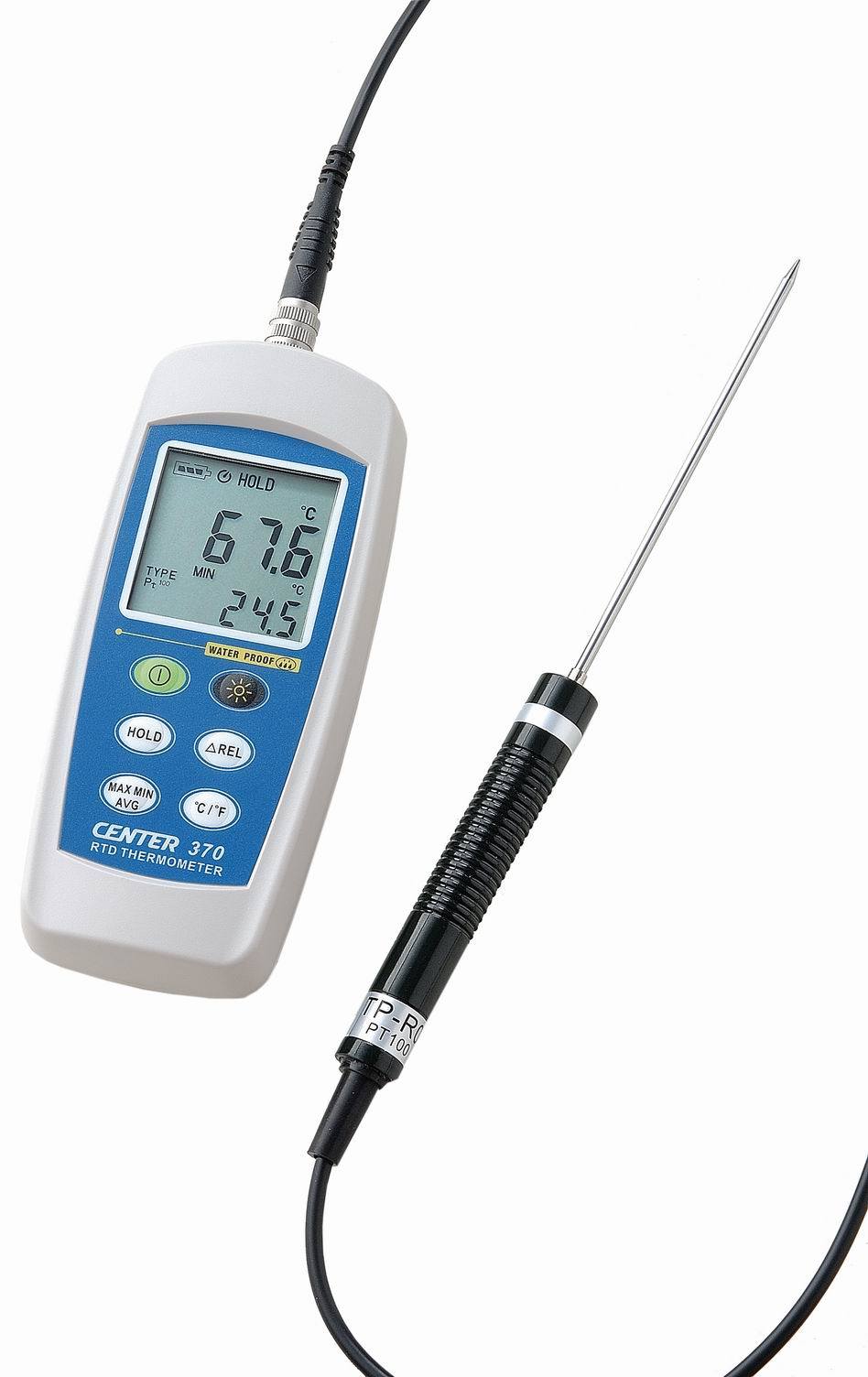 Center รหัส CENTER-370 เครื่องวัดอุณหภูมิกันน้ำ,Waterproof Thermometer Center370 Pt100 resistance thermometer