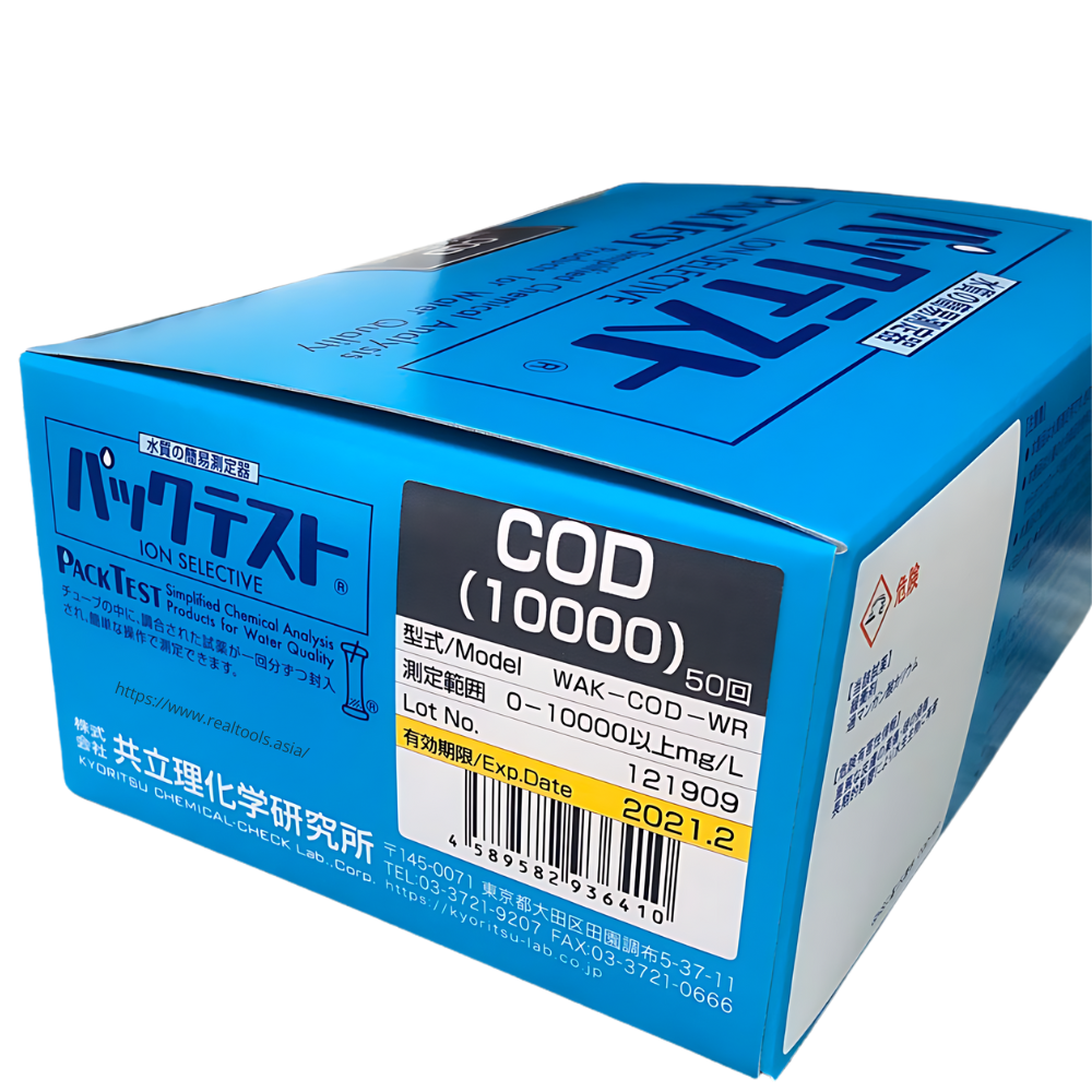 Kyoritsu รหัสสินค้า WAK-COD-WR ชุดทดสอบคุณภาพน้ำซีโอดี,Kyoritsu Packtest for COD(10000),meas.range:0～10,000mg/L,(Quantity 50pcs./box)