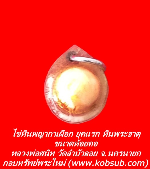 ไข่หินพญากาเผือก ยุคแรก หินพระธาตุ ขนาดห้อยคอ หลวงพ่อสนิท วัดลำบัวลอย