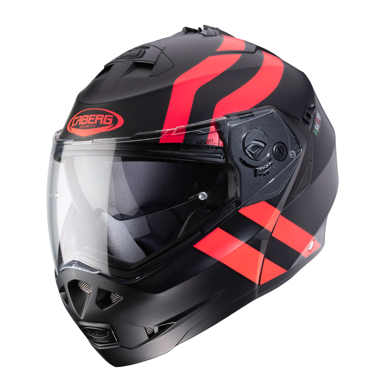 หมวกกันน็อค CABERG รุ่น DUKE II ลาย SUPER LEGEND MATT BLACK / RED FLUO