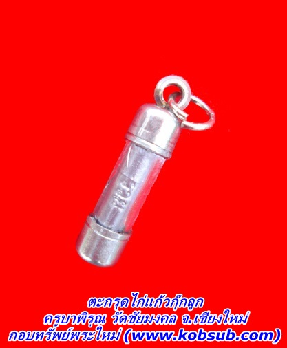 ตะกรุดไก่แก้วกุ๊กลูก เนื้อตะกั่วน้ำนม ครูบาพิรุณ วัดชัยมงคล จ.เชียงใหม่