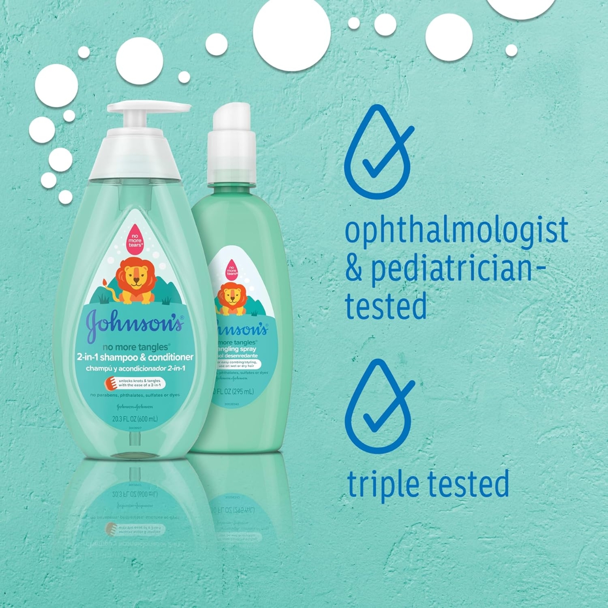 นำเข้า US จบทุกปัญหาด้วย Johnson's Kids No More Tangles 2-in-1 Detangling Shampoo & Conditioner สูตรอ่อนโยนพิเศษ 💚🌿