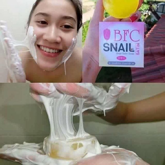 สบู่BFCสเนลซาติน (BFC SNAIL SATIN SOAP) ตบแล้วยืด ล้างแล้วใส