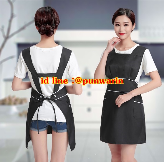 ชุดพนักงานนวดสปา ชุดพนักงานเสริมสวย เดรสผ้าป้าย สีภาพ one size S6212003 เดรสตัวนอกตัวเดียว