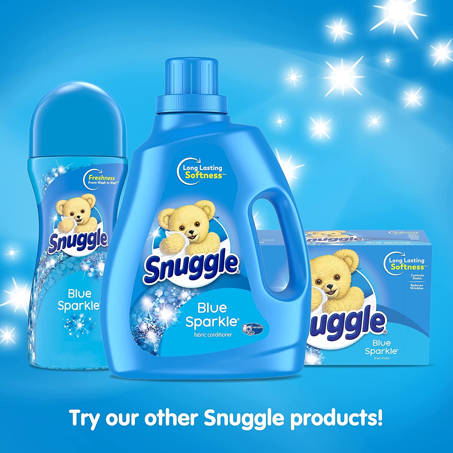 Snuggle Fabric Softener Dryer Sheets สีฟ้าประกาย 200 แผ่น ราคา 650.- บาท