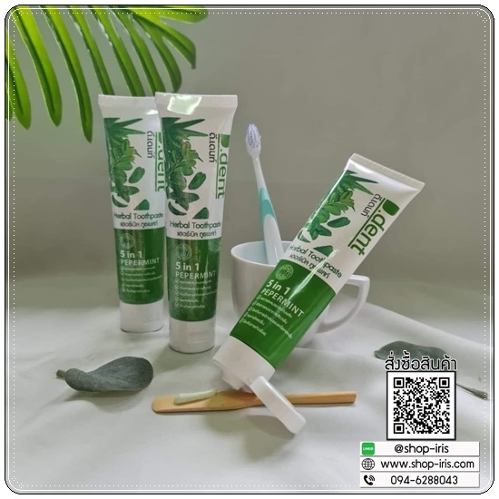 ยาสีฟัน D.dent Herbal Toothpaste ดีเด้นท์ ยาสีฟันสมุนไพร (1แถม1)