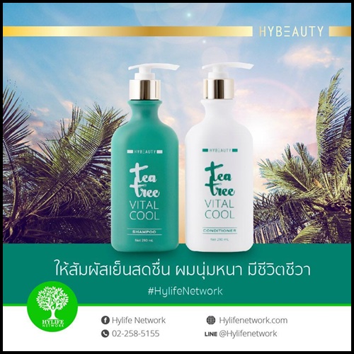 ไฮบิวตี้ ที ทรี ไวทัล คลู แชมพู & คอนดิชั่นเนอร์ Tea Tree Vital Cool Shampoo And Conditioner by Hybeauty