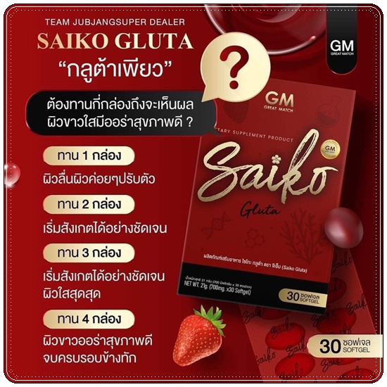 ไซโกะกลูต้า Saiko Gluta กลูต้าไซโกโนะ (ของแท้)