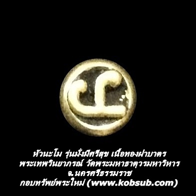 หัวนะโม รุ่นมั่งมีศรีสุข คุ้มครอง ป้องกันภัย เนื้อทองฝาบาตร พระเทพวินยาภรณ์ วัดพระมหาธาตุวรมหาวิหาร จ.นครศรีธรรมราช