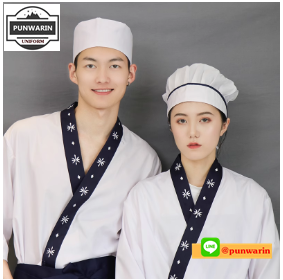 เสื้อพ่อครัวไตร์ญี่ปุ่น สำหรับห้องอาหารญี่ปุ่นเกาหลี เสื้อพนักงานต้อนรับ สีภาพ S M L XL 2XL G6607005 ตัว