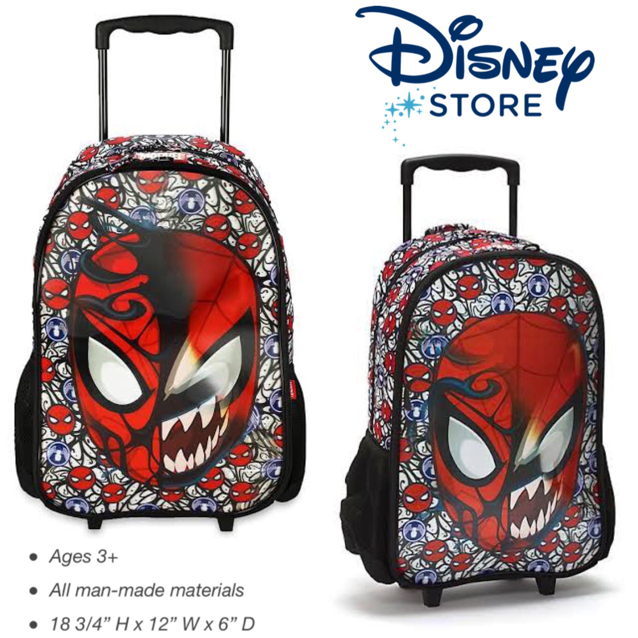 กระเป๋าเป้ ล้อลาก ลายสไปเดอร์แมน วีนอม Spider-Man and Venom Lenticular Rolling Backpack ลิขสิทธิ์แท้จาก Shopdisney USA ราคา 1490 บาท