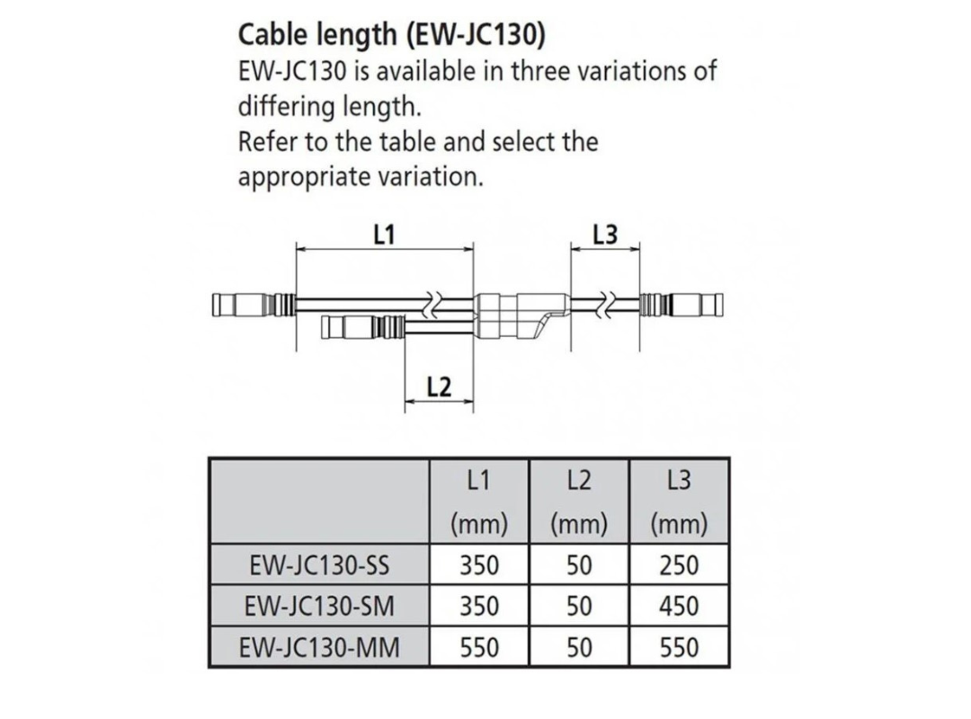 สายไฟ Shimano DI2 แบบ Y-CONNECTOR รุ่น EW-JC130