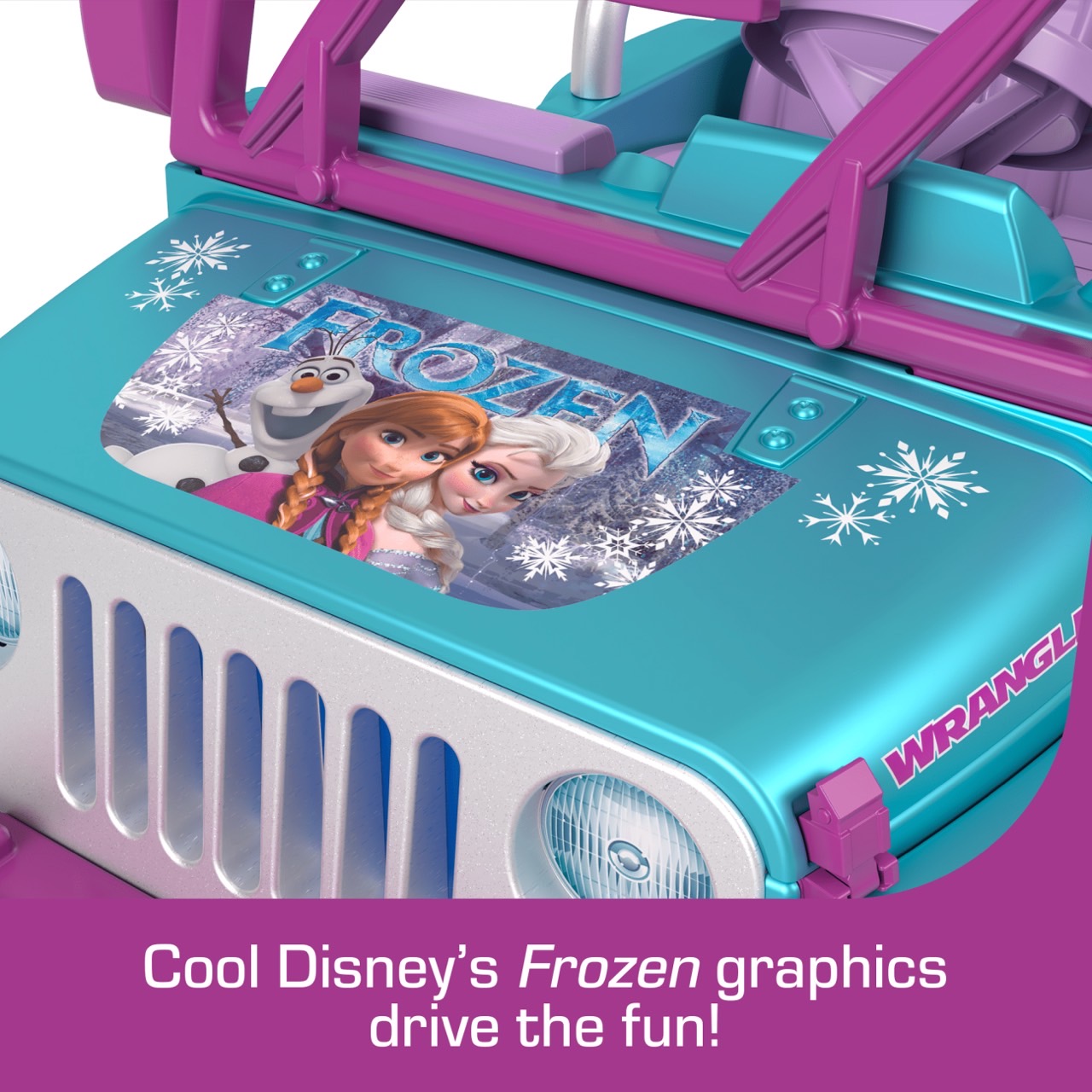 🎉New🎉 ว้าวมากแม่!! รถแบตเตอรี่เด็ก โฟรเซ่น 2 ที่นั่ง Power Wheels Disney Frozen Jeep