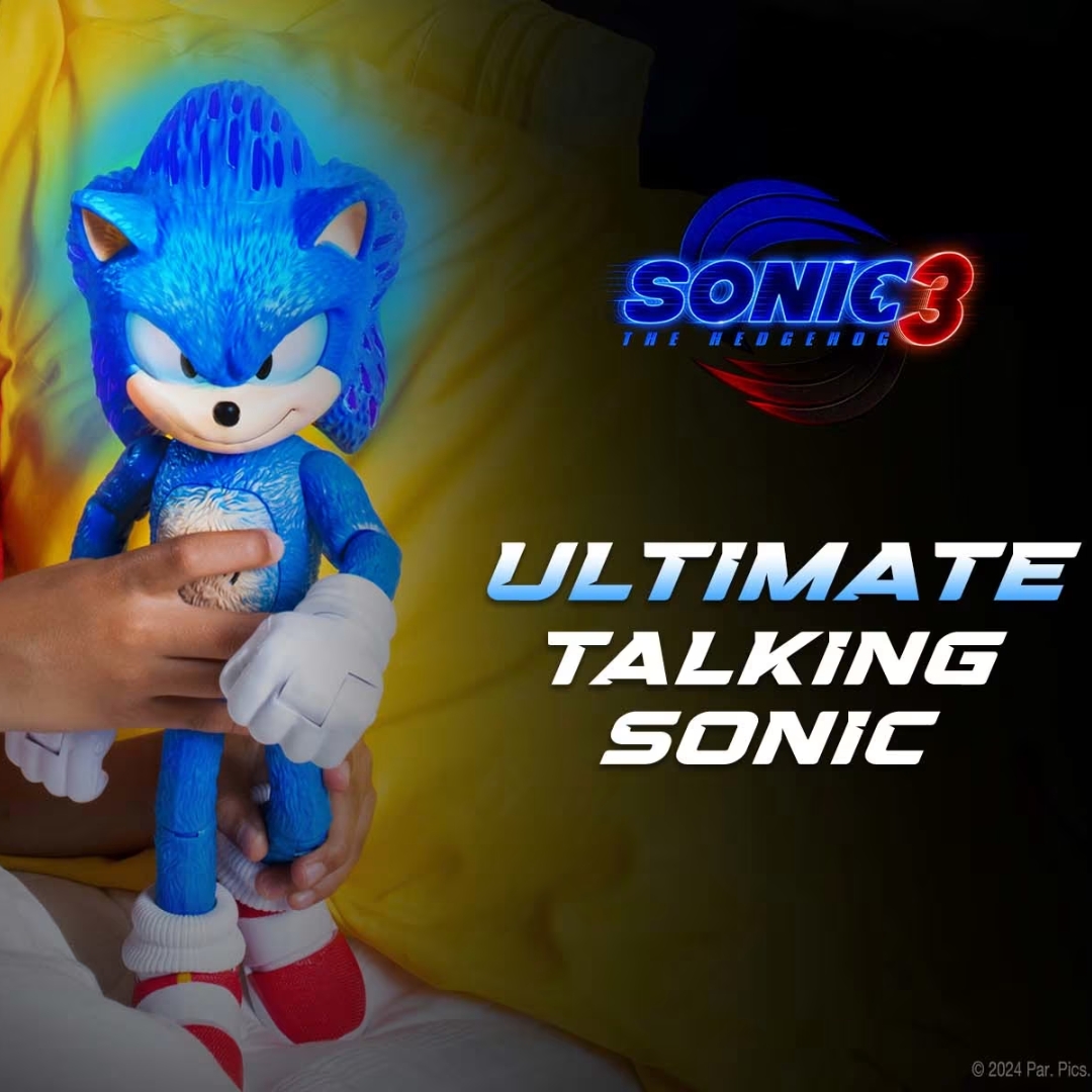 นำเข้า 🇺🇸 ✨สุดล้ำ🌀ฟิกเกอร์ Ultimate Talking Sonic 12” จากภาพยนตร์ Sonic The Hedgehog 3 ราคา3,690 บาท