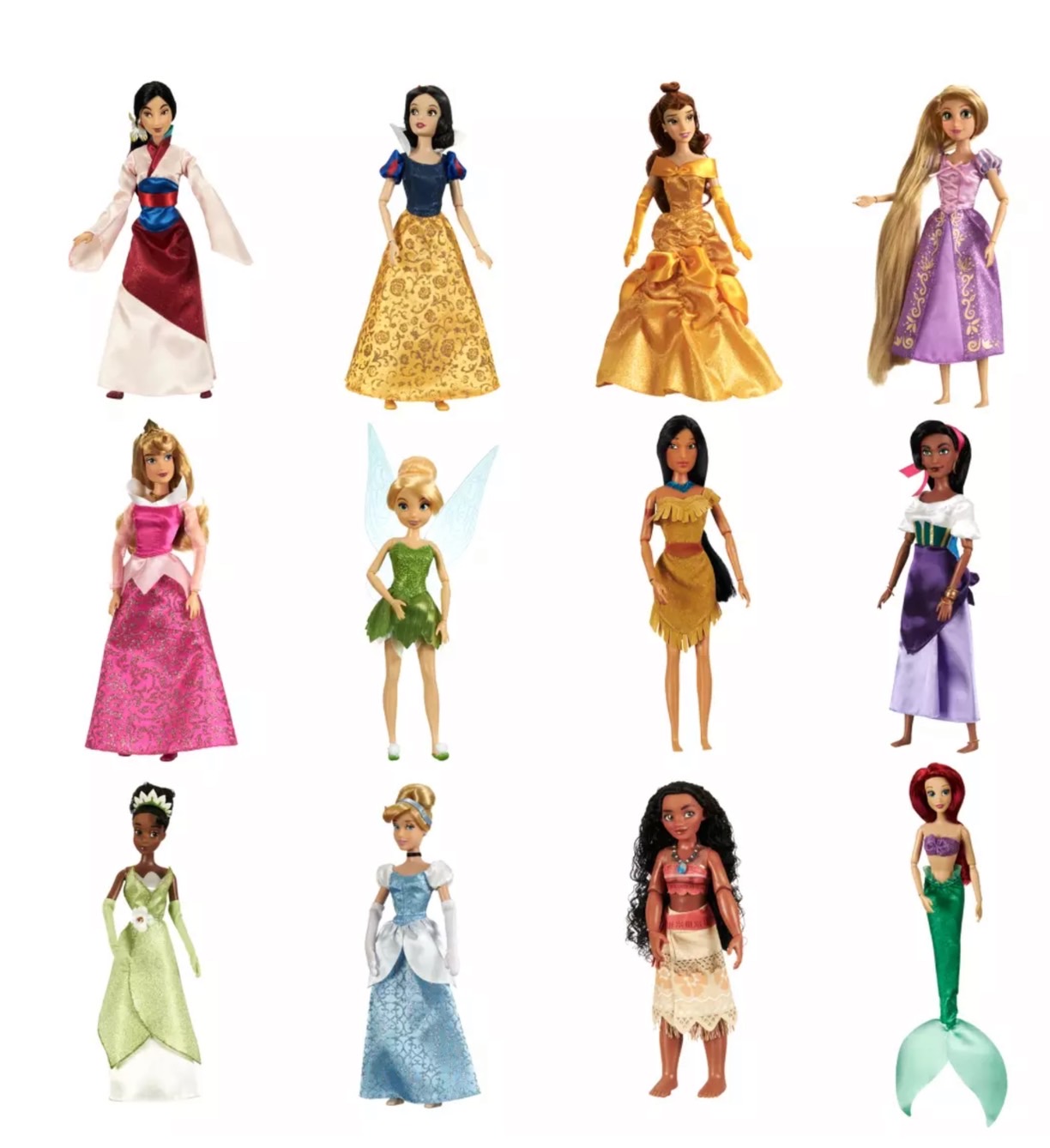 นำเข้า🇺🇸 ชุดของขวัญตุ๊กตาเจ้าหญิง 11.5“ชุดใหญ่ 12 ตัวในกล่อง Disney Classic Doll Collection Gift Set – 11 1/2'' ราคา 5,990 บาท