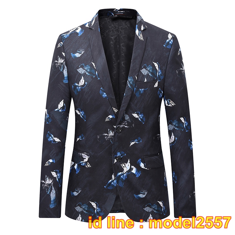 JM6102008 เสื้อสูทลำลองผู้ชายพิมพ์ลายดอกไม้แบบตะวันตก JM6102008 ชิ้น