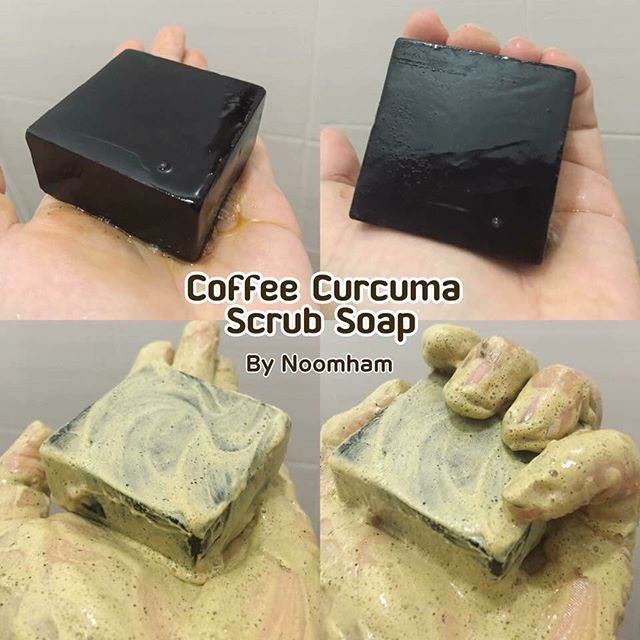 สบู่สครับกาแฟ ผสมขมิ้นชัน (Coffee Curcuma Scrub Soap By Noomham)