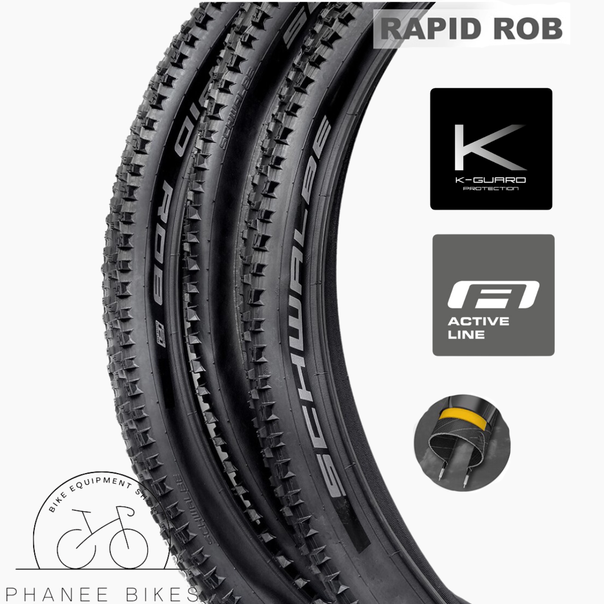 ยางนอกจักรยาน MTB SCHWALBE RAPID ROB ขอบลวด ขนาด 26X2.10