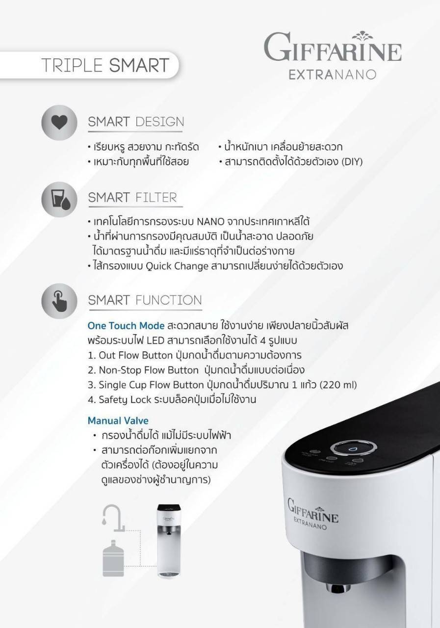 Giffarine เครื่องกรองน้ำ กิฟฟารีน เอ๊กซ์ตร้านาโน