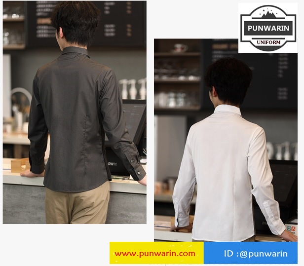 KTV ชุดพนักงานร้านอาหารร้านกาแฟโรงแรมรีสอร์ต แขนยาว เสื้อกั๊กในตัว สีภาพ L-5XL FE6510004 ตัว **2 ตัวขึ้นไป