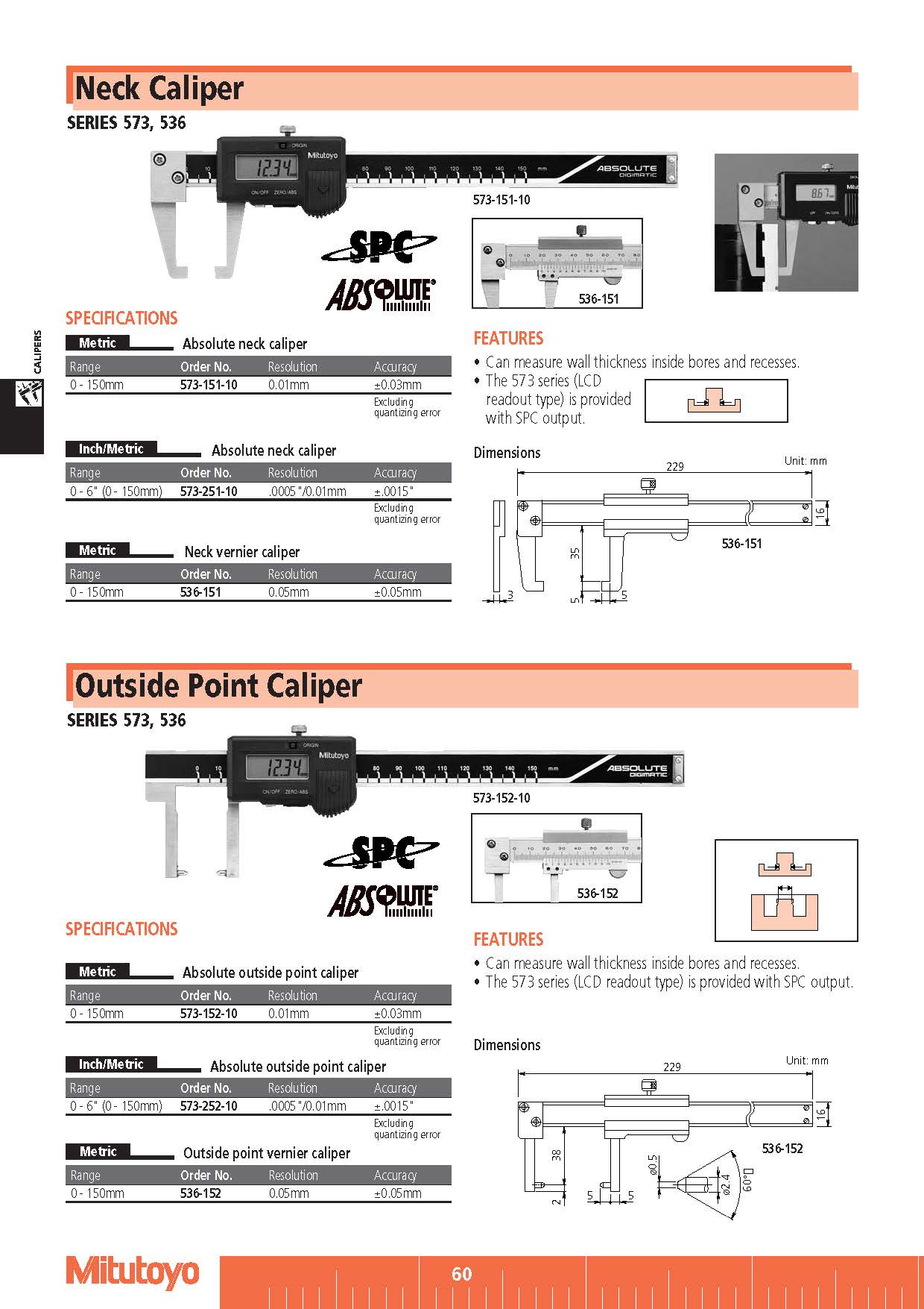 Neck Caliper SERIES 573, 536
