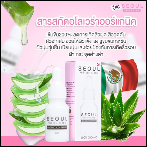 เซรั่มโซล Seoul Organic Aloe Serum เซรั่มอโลออร์แกนิค เข้มข้น