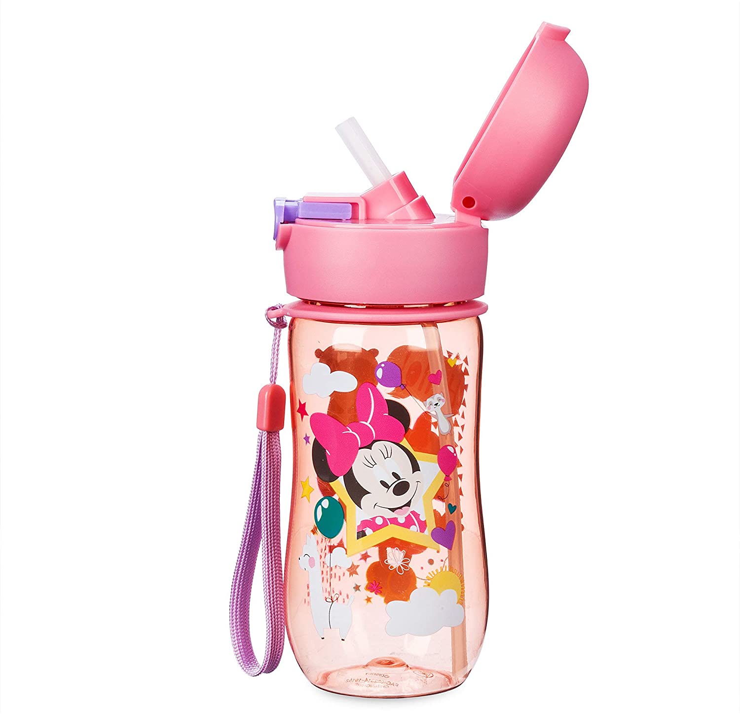 กระติกน้ำ แบบกดหลอดเด้ง ลายตัวการ์ตูนโปรด Disney Flip-Top Water Bottle ขนาด 12 ออนซ์ ราคา 450 บาท สินค้านำเข้า