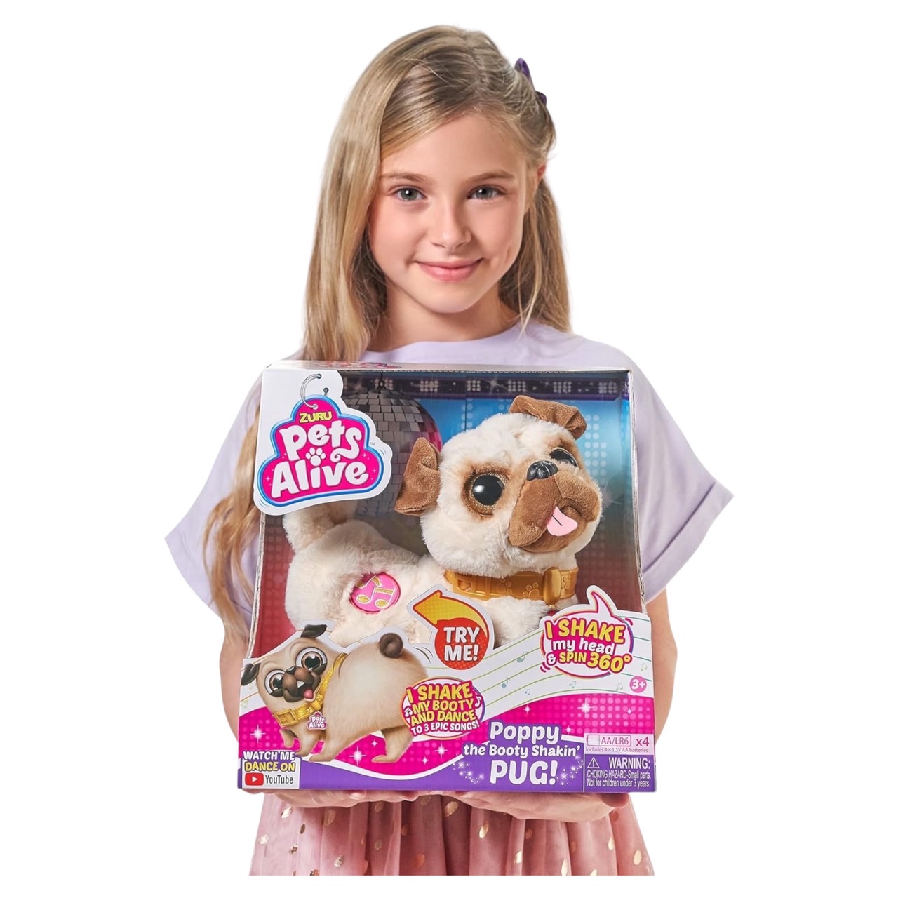 สัตว์เลี้ยงหมานักแดนซ์Pets Alive Poppy The Booty Shakin’ Pug – Interactive Dancing Plush Puppy by ZURU ราคา 2,290 บาท