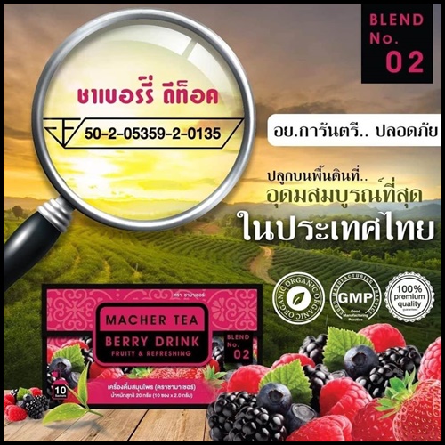 ชามาเชอร์ ชาเบอร์รี่ ดีท็อก Macher Tea Berry Drink