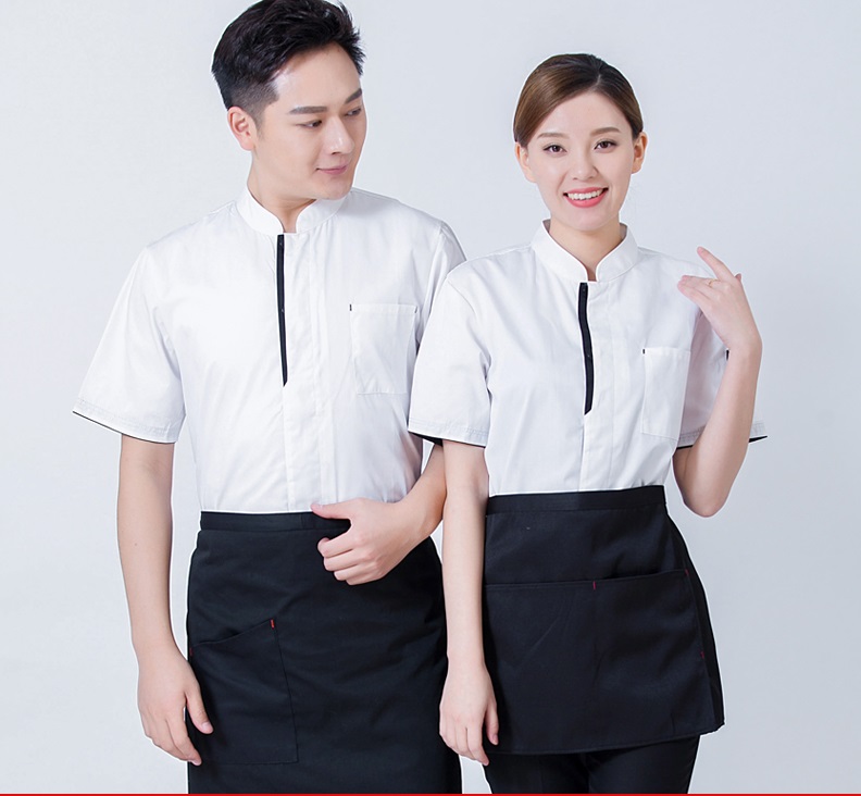 เสื้อเชฟ เสื้อพ่อครัว เสื้อแม่ครัว เสื้อพนักงานทำอาหาร เสื้อกุ๊ก สีดำ ขาว แดง M-3XL C6206003 เสื้อตัวเดียว