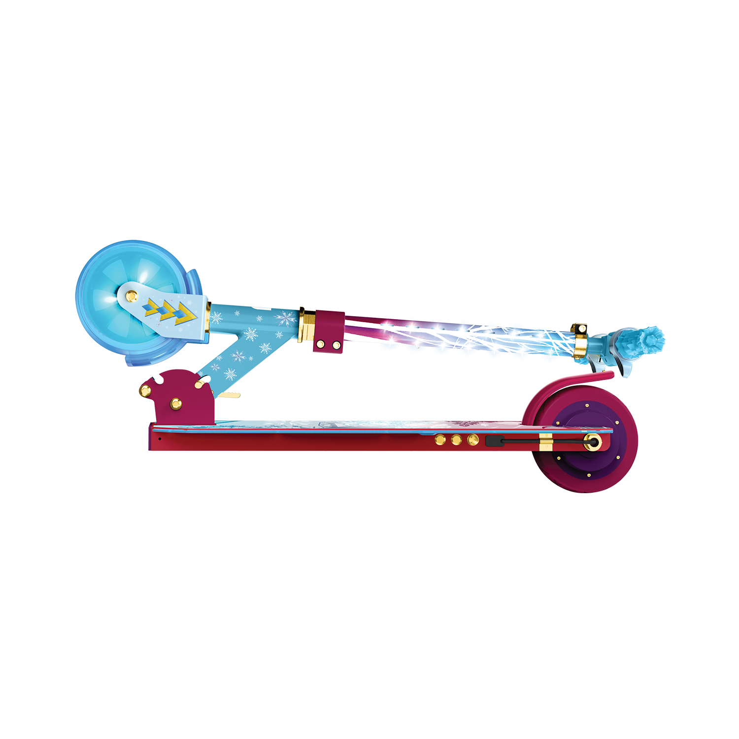 สกู๊ตเตอร์ไฟฟ้ามีไฟ คันเร่ง และเบรกไฟฟ้า สำหรับเด็กโต แบบพับได้ Frozen 2 Jetson Kids Folding Electric Scooter with Twist Throttle, Light-up Wheel, Stem, and Deck