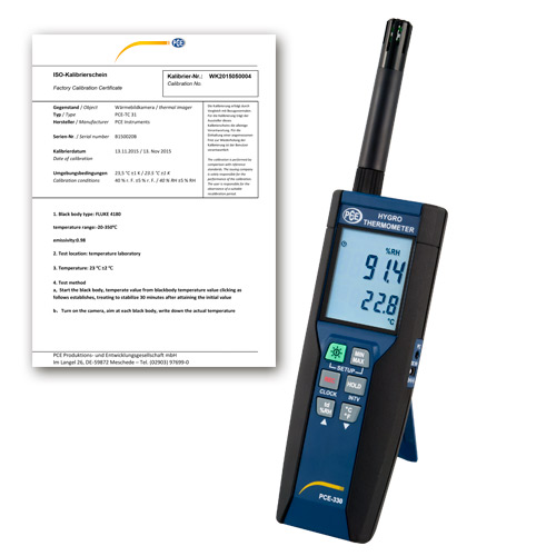 PCE รุ่น330-ICA Incl. ISO Calibration Certificate Multifunction เครื่องวัดความชื้นในอากาศ Air Humidity Meter