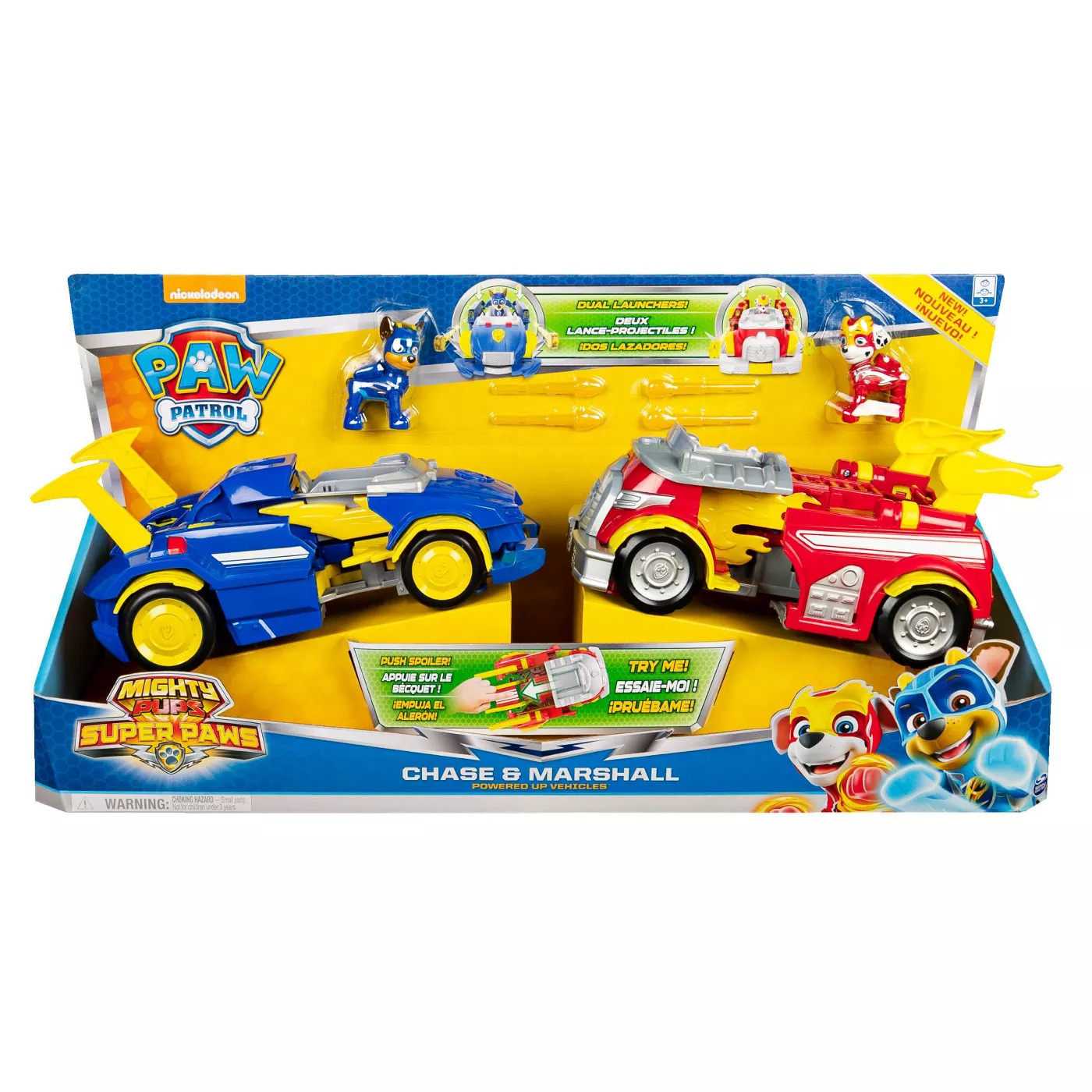 รถกู้ภัย ลาดตระเวน PAW Patrol Marshall and Chase Powered up Vehicles Dual Pack นำเข้าจาก USA