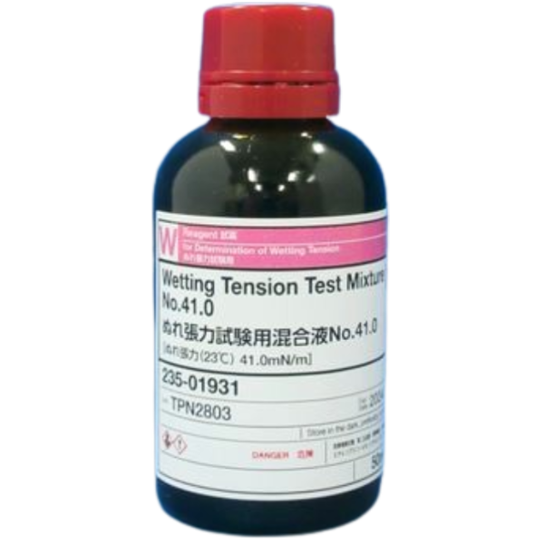 FujiFilmWako รหัสสินค้า NO.41-235-01931 น้ำยาทดสอบแรงตึงผิว, Wetting Tension Test Mixture for Determination of Wetting Tension NO.41,WAKO Cat.no.235-01931,package:50mL