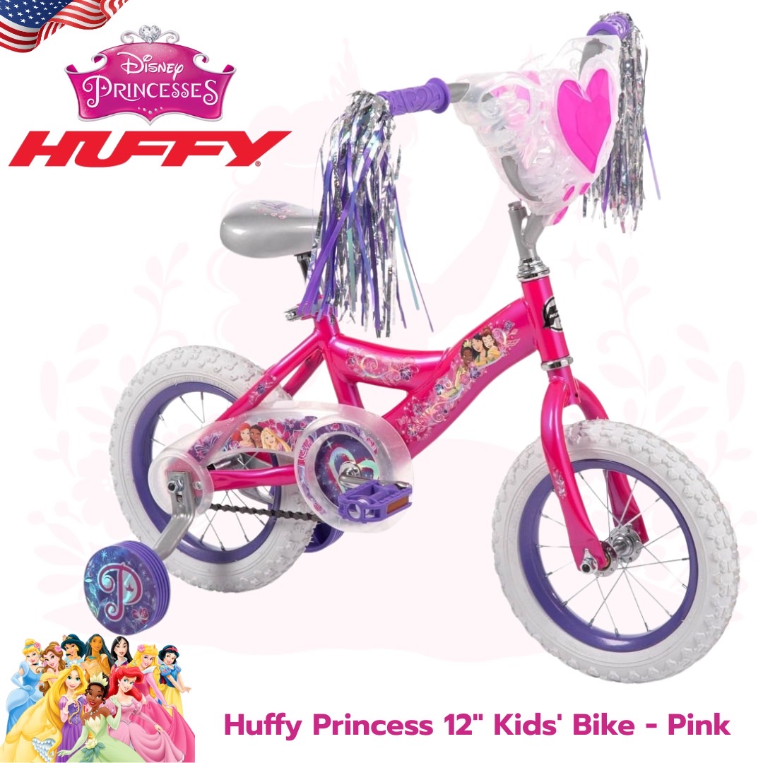 นำเข้า 🇺🇸 ✨Huffy Princess 12" Kids' Bike - Pink - จักรยานเด็กเจ้าหญิงดิสนีย์ ขนาด 12 นิ้ว สีชมพูอายุ 3–5 ปี ราคา 5,590 บาท