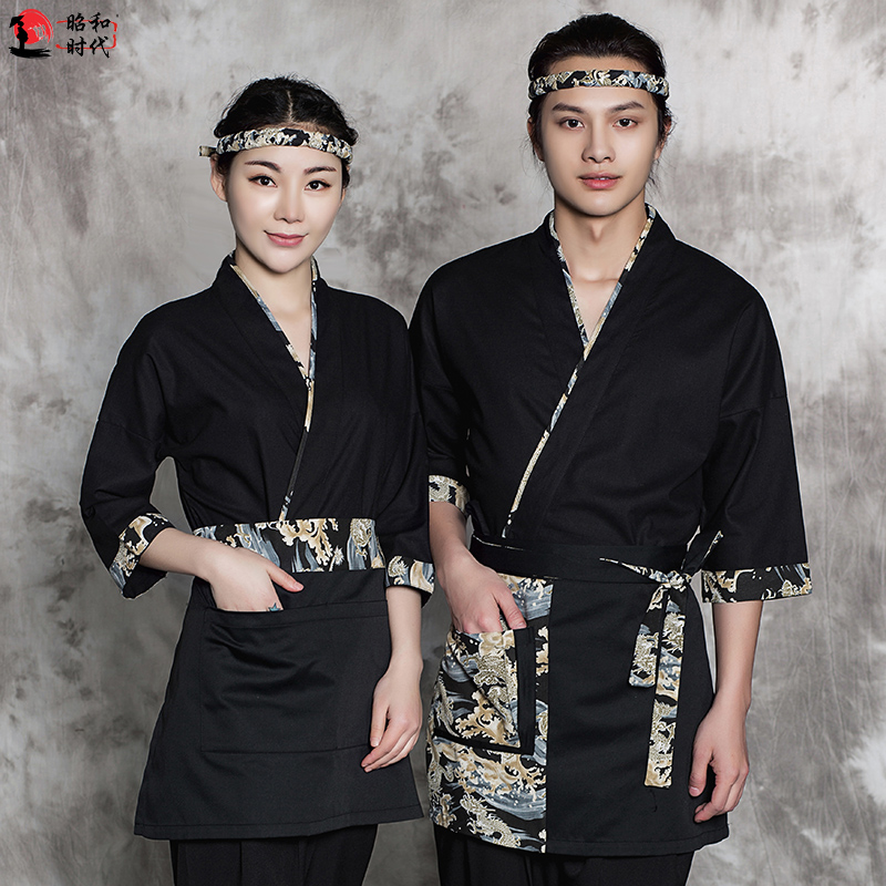 G6202007 เสื้อพนักงานร้านอาหารญี่ปุ่น เกาหลี เสื้อกิโมโน ร้านอาหารญี่ปุ่น สีภาพ S M L XL 2XL G202007 ตัว