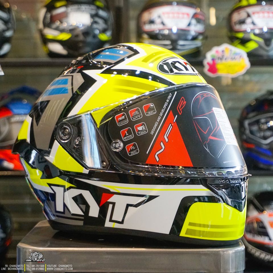 หมวกกันน็อค KYT รุ่น NF-R ลาย Artwork Yellow Fluo