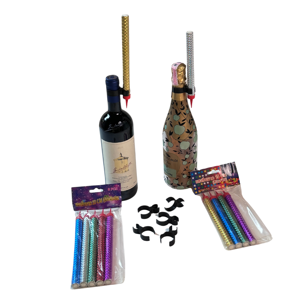 Clip, light up birthday party, champagne bottle, wine bottle, party drink bottle (3 pieced per pack)