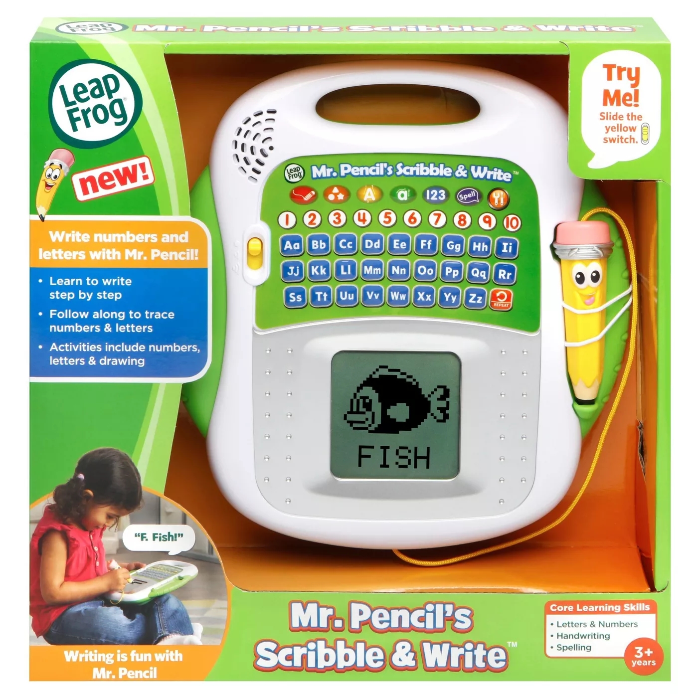 แท็บเล็ต สอนหนังสือมหัศจรรย์ LeapFrog Mr. Pencil's Scribble and Write Green