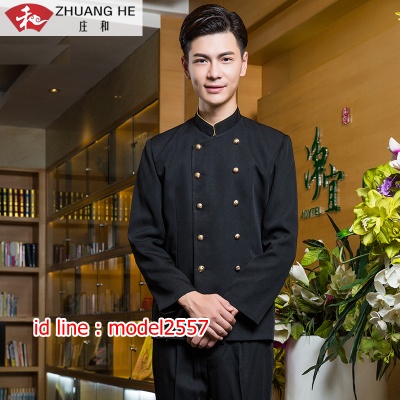 L6108002 ชุดพนักงานต้อนรับประตูโรงแรม ชุดเครื่องแบบพนักงาน ชุดพนักงานต้อนรับโรงแรม ชุดพนักงานต้อนรับ ชุดพนักงานโรงแรมชาย แดง ดำ S M L XL XXL 3XL L6108002 ชุด