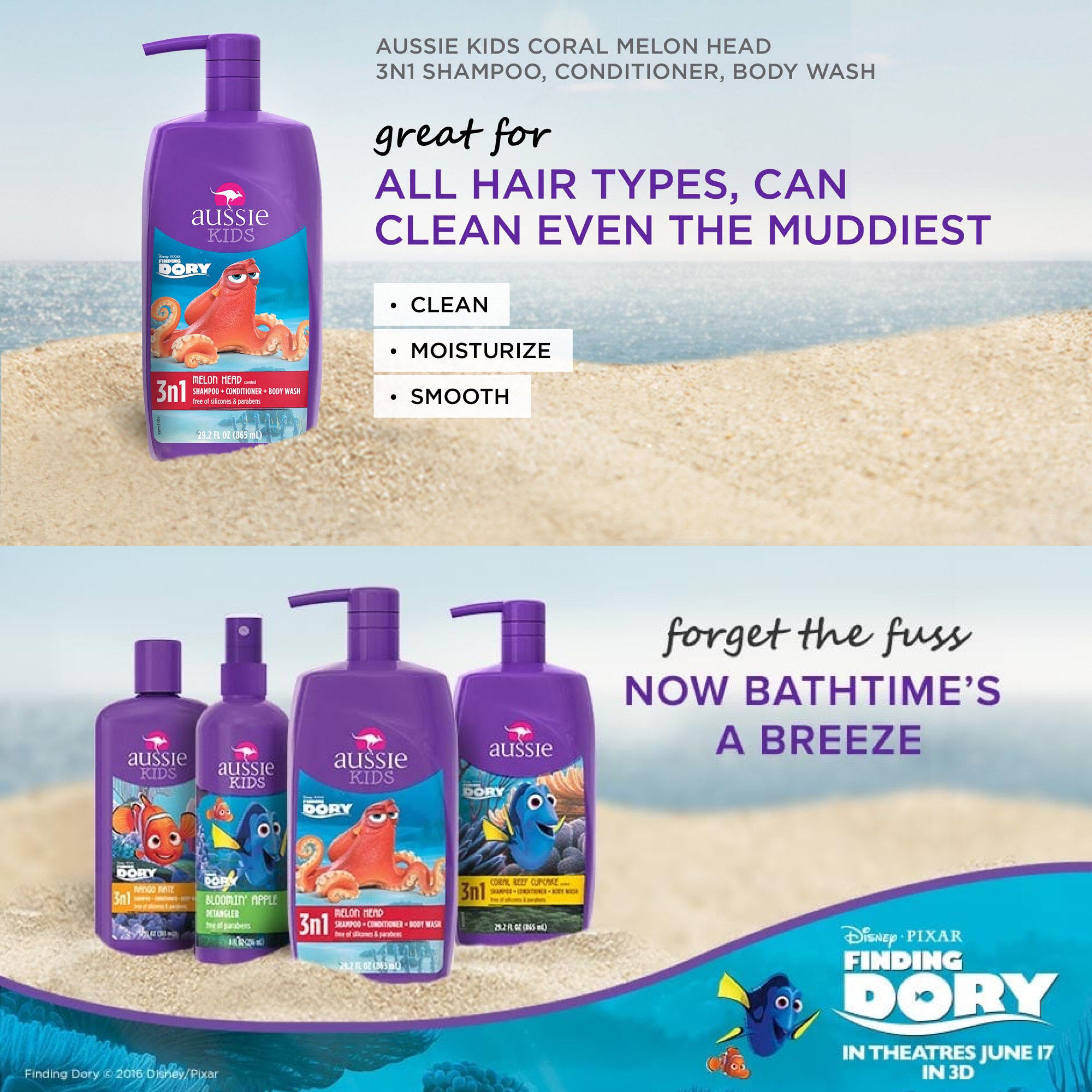 ผลิตภัณฑ์แชมพู 3-in-1 สำหรับเด็ก Aussie Kids Melon Head Shampoo Conditioner & Body Wash - 26.2 fl oz
