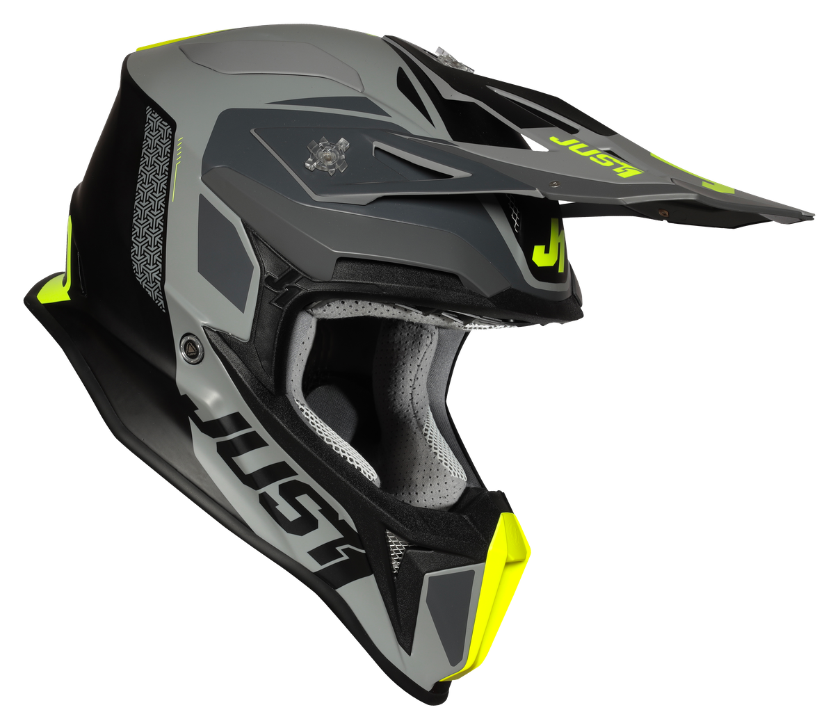 หมวกกันน็อค JUST1 รุ่น J18 ลาย Pulsar Fluo Yellow Grey Black Matt