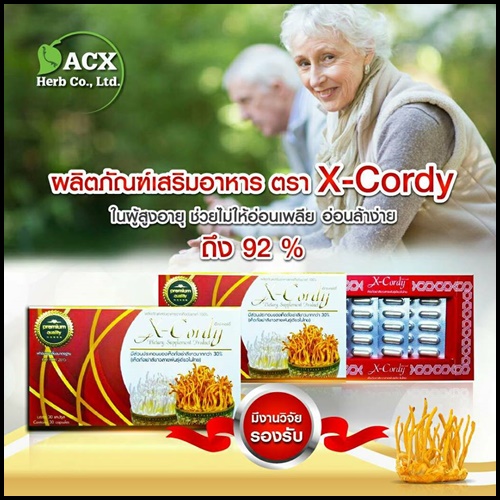 เอ็กซ์ คอร์ดี้ X-Cordy ผลิตภัณฑ์อาหารเสริมจาก ถั่งเช่าแท้ 100%