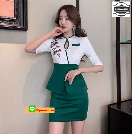 ชุดพนักงานนวดสปา ชุดพนักงานเสริมสวย ทำเล็บ สปาแช่เท้า สีภาพ S-3XL S6702001 ชุด