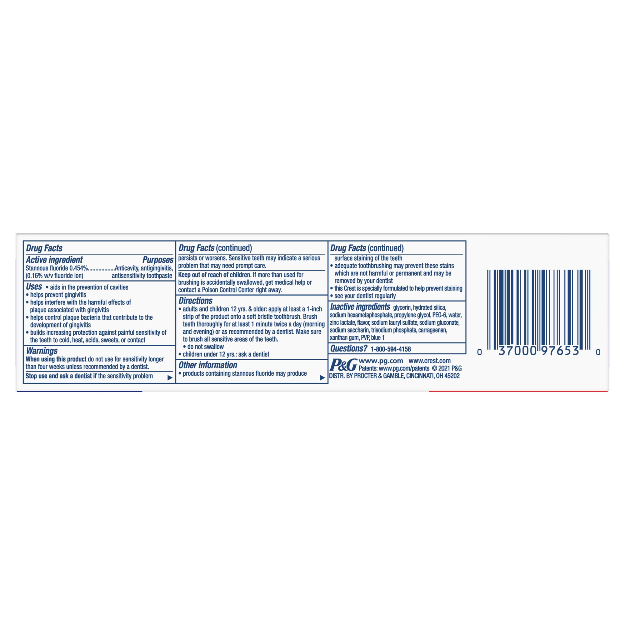 Crest Pro-Health Advanced Extra Whitening Toothpaste, 5.8 oz ราคา 290.- บาท