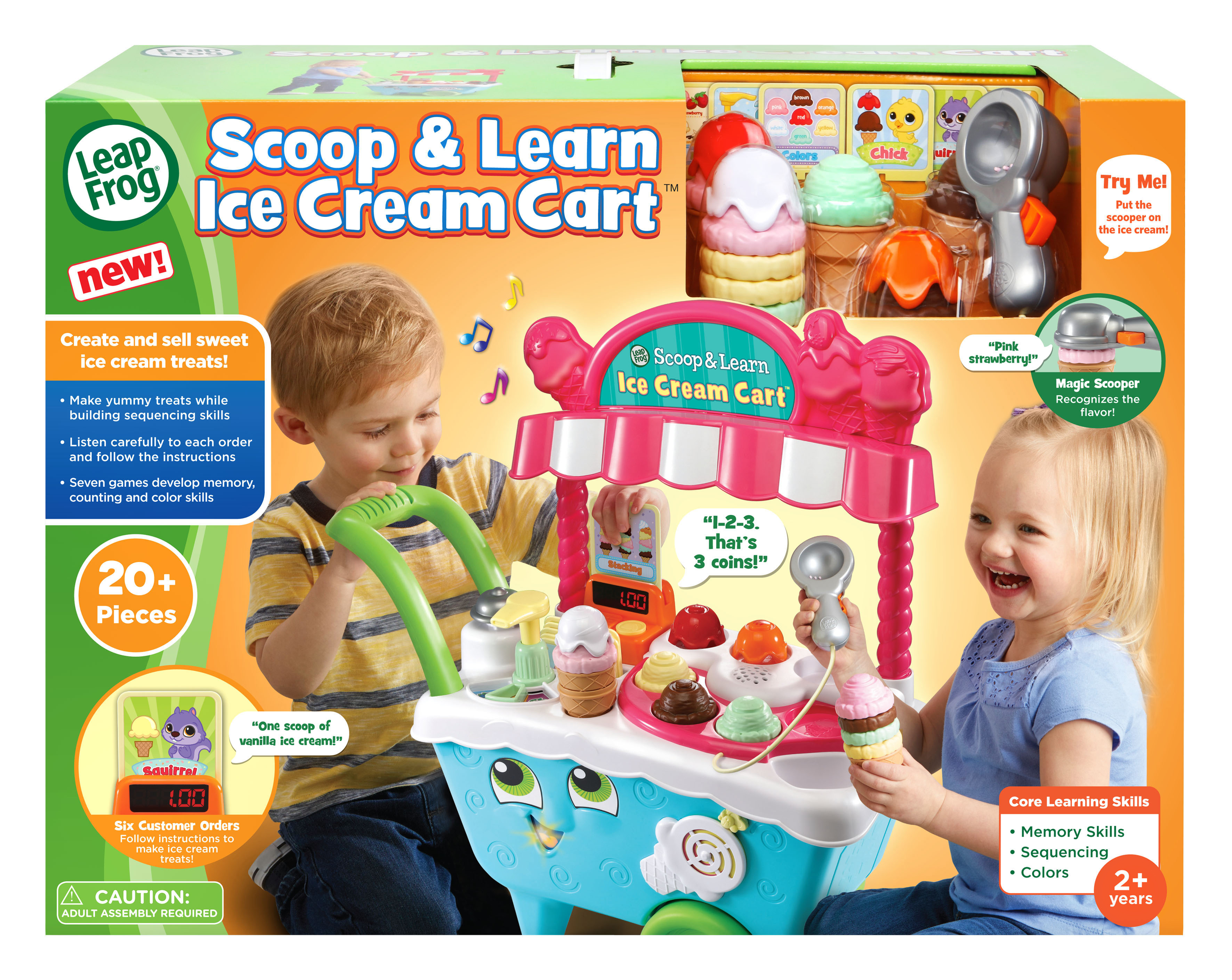 รถขายไอศครีมเด็ก LeapFrog Scoop and Learn Ice Cream Cart สื่อการสอนเด็กแนวของเล่น จากแบรนด์ดัง นำเข้า USA