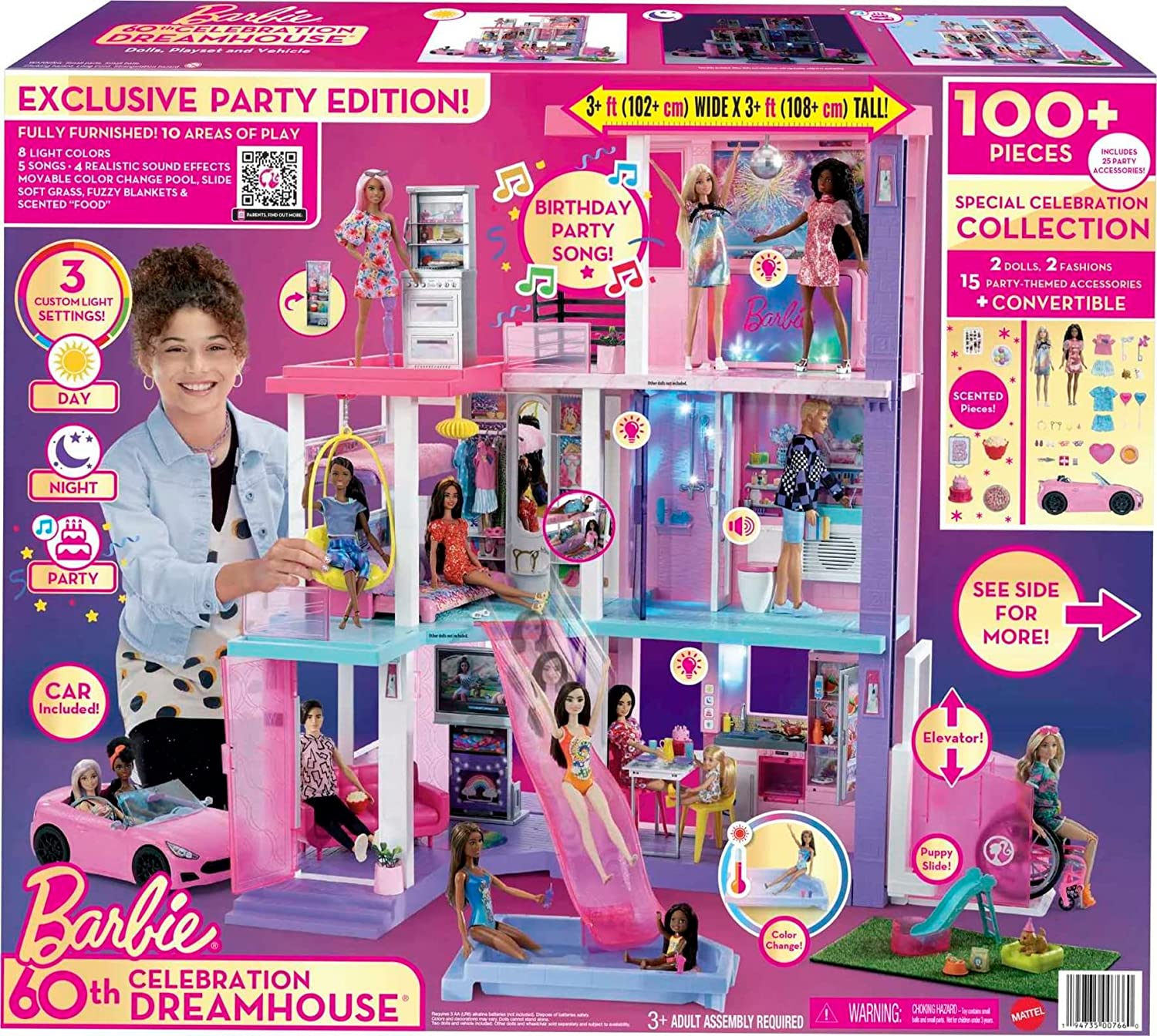 บ้านตุ๊กตาบาร์บี้ ฉลองครบรอบ 60 ปี Barbie 60th Celebration DreamHouse Playset (3.75 ft) 3 Year Olds+ ราคา 12,900 บาท