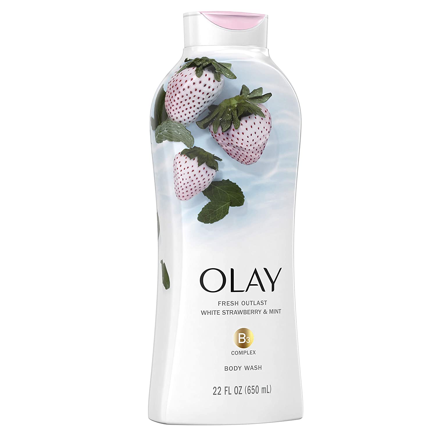 Olay Fresh Outlast Cooling White Strawberry & Mint Body Wash, 22 oz