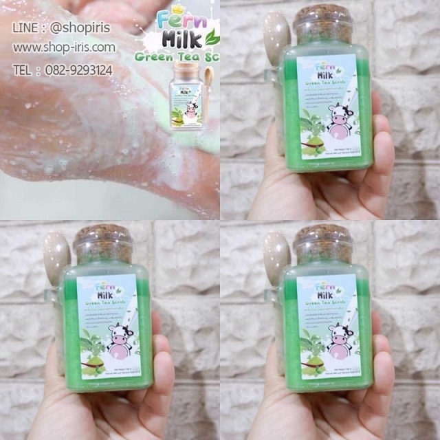 สครับน้ำนมชาเขียว Green Tea Scrub By Fern Milk